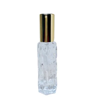 Прозрачный стеклянный флакон-распылитель для духов объемом 10 мл с золотым алюминиевым носиком флакон-дозатор для духов пустой