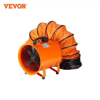 Промышленный вытяжной вентилятор VEVOR 10/12-дюймовый вентилятор с вытяжным вентилятором из ПВХ диаметром 5 м для дома, рабочего места и фабрики