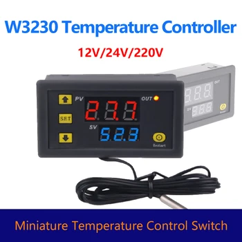 Регулятор температуры W3230 12V 24V AC110-220V Линия датчика 20A Термостат с цифровым дисплеем и прибором управления нагревом/охлаждением