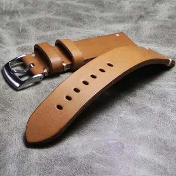 Ремешок для часов ручной работы, Италия, кожа растительного дубления для Huawei Galaxy Watch 18 мм, 19 мм, 20 мм, 22 мм, браслет для часов из коровьей кожи, кожаный ремешок