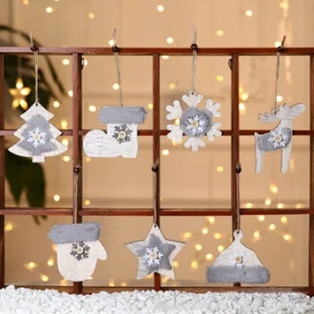 Рождественские украшения деревянные плюшевые подвески подарки детские подарки украшение сцены отеля