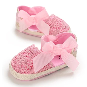 Розовая детская обувь; модные кроссовки принцессы; Детские нескользящие кроссовки на мягкой подошве для малышей; обувь для крещения ребенка 0-1 лет;