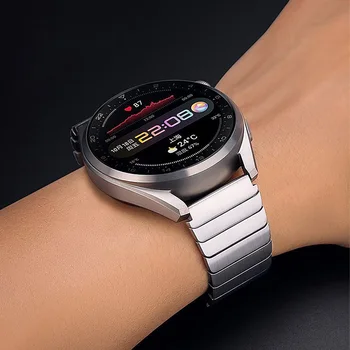 Роскошный 22-мм ремешок для Huawei Watch 4 GT2 3 pro 46-мм ремешок браслет из нержавеющей стали для Samsung Watch Gear S3 loop Amazfit GTR