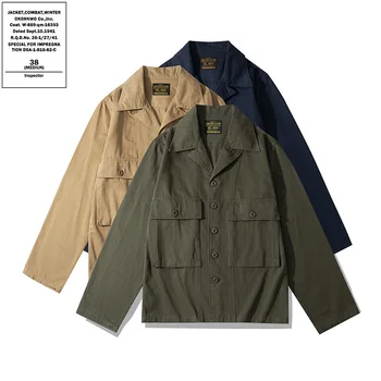Рубашка OKONKWO Herringbone HBT, походная куртка M43 с Кубинским воротником и длинными рукавами, треккинг на открытом воздухе, Кемпинг, Охота, Скалолазание, путешествия