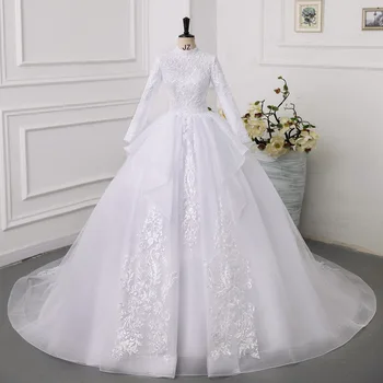 Свадебное платье невесты, длиннохвостая принцесса, платья невесты с длинным рукавом DD30261