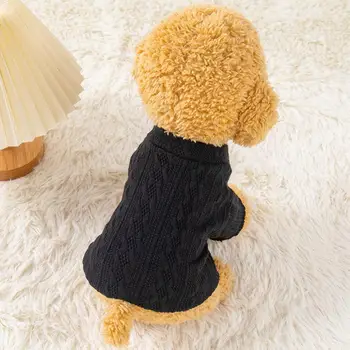 Свитер для домашних животных с круглым вырезом, уютный свитер для домашних животных, удобный дизайн с круглым вырезом для кошек, легкий однотонный свитер для маленьких собак