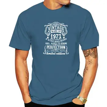 Сделано в винтажном стиле В 1973 году Футболки Мужские Модные Футболки С коротким рукавом 49 лет Подарок на День рождения Футболка Хлопковые футболки уличная одежда