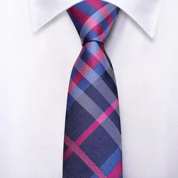 Сине-фиолетовый шелковый галстук в клетку для детей, роскошный дизайнерский детский галстук ручной работы длиной 120 см и шириной 6 см, модный праздничный галстук Hi-Tie