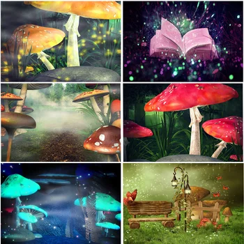 Сказочный Сказочный лес, Грибные фоны для фотосъемки в джунглях Для украшения детского Дня рождения, Индивидуальные Студийные фоны