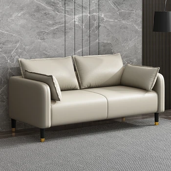 Скандинавский диван из эластичной кожи Longue, Скандинавский роскошный диван, кресло для гостиной, минималистичный декор для комфортной комнаты, мягкая мебель