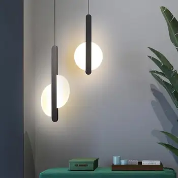 Скандинавский прикроватный подвесной светильник, удлиненный светильник, роскошный черный минималистичный фон, настенный светильник для спальни, светильник для украшения спальни