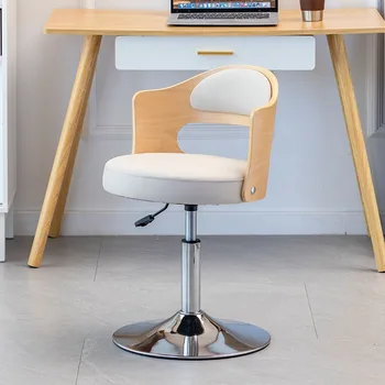 Скандинавское домашнее компьютерное кресло из массива дерева, студенческое письменное кресло, современные простые офисные подъемные вращающиеся стулья, мебель, туалетный столик