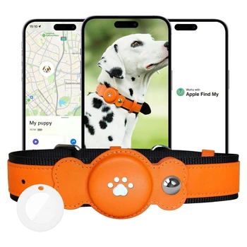 Смарт-бирка для домашних животных, мини-GPS-трекер для собак, ошейник для отслеживания местоположения домашних животных, совместимый со средними и крупными собаками Cat для iOS Find My