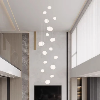 Современная лестничная люстра Nordic light роскошные простые Потолочные светильники подвесной светильник светодиодные люстры для гостиной освещение в помещении