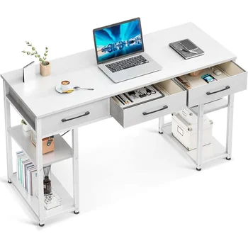 Современный письменный стол, белый стол для учебы, маленький компьютерный стол в офисе: Домашний стол с тканевыми ящиками и столами для хранения