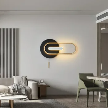 Современный светодиодный настенный светильник с выключателем, настенное бра для спальни, гостиной, столовой, лестницы, прохода, искусства, внутреннего освещения, Люстры