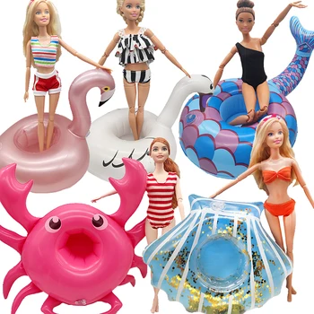Спасательный Круг, Плавательное Кольцо для Куклы Барби, Игрушки для Девочек, Детские Игрушки, Бикини, Одежда для Куклы, Аксессуары, Пляжный Подарок