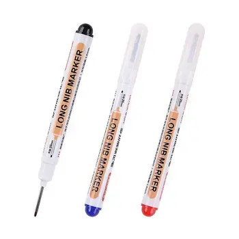 специальная ручка для маркировки глубоких отверстий 3шт, деревянная рабочая ручка, быстросохнущая, водонепроницаемая, обычная ручка для маркировки, ручка для маркировки с длинным ртом,