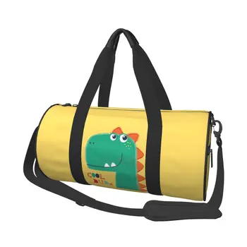 Спортивные сумки с мультяшным динозавром, кавайные животные с обувью, спортивная сумка, Оксфордская сумка с рисунком пары, багаж, ретро сумка для фитнеса
