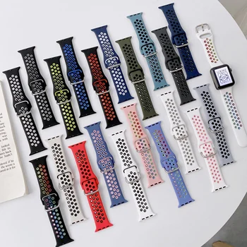 Спортивный Силиконовый Ремешок Для Apple Watch band SE 6 40 мм 44 мм 42 мм 38 мм Ремешок-браслет для iWatch серии 6 5 4 3 Smartwatch ремешок для часов