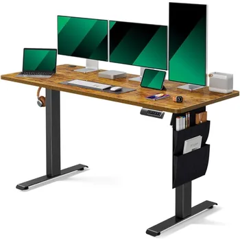 Стол Компьютерные столы Электрический Стационарный стол с сумкой для хранения Mesa Gamer Стол для ПК Стационарный стол с регулируемой высотой 55x24 дюйма