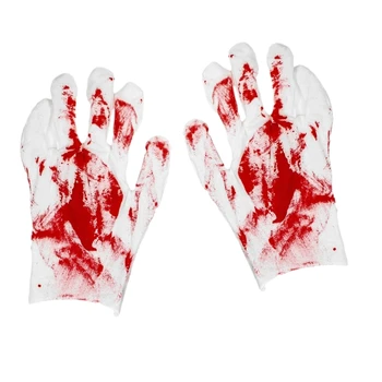 Страшные перчатки с кровавым принтом для косплея на Хэллоуин, вызывающие мурашки по коже, прямая поставка
