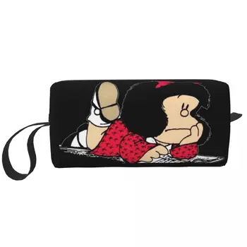 Сумка для туалетных принадлежностей Mafaldas для женщин, Органайзер для косметики с комиксами аргентинского Кино, Женские сумки для хранения косметики, набор Dopp Case Box
