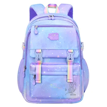 сумки для начальной школы для девочек в корейском стиле, милая сумка для книг, детский водонепроницаемый школьный рюкзак, фиолетовая сумка для детей, мешок mochila