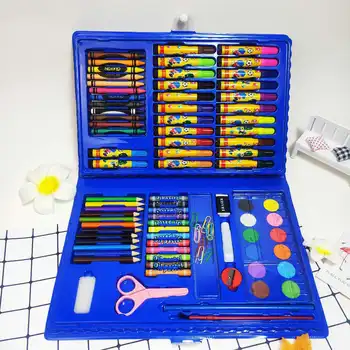 Творческий детский набор для рисования акварельными ручками 86 в подарок Студенческий карандаш Набор канцелярских принадлежностей Кисточка Награда Оптом