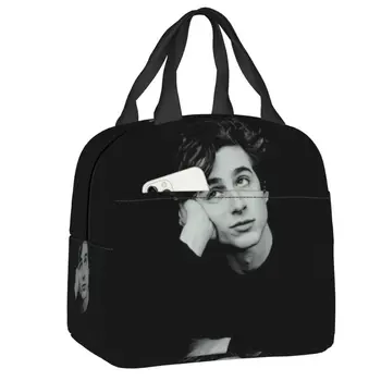 Тимоти Шаламе, изолированная сумка для ланча для женщин, Герметичный термохолодильник для актера 90-х, термохолодильник для детей, школьники