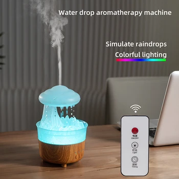 Увлажнитель дождевых облаков с ночным освещением, звук падающей капли воды, 7 Цветов USB, Немой Диффузор эфирного масла для тумана, Ароматерапия