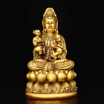 Украшения Сунцзы Гуаньинь статуя Будды Императрицы Гуаньинь из чистой меди большая домашняя статуя Будды в гостиной