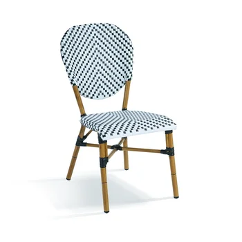 Уличная мебель Париж, французские стулья для бистро, патио, водонепроницаемый бамбуковый ресторан, плетеный стул из ротанга