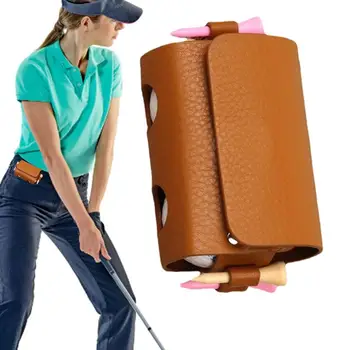 Уличные сумки-чехлы, дорожный кейс, сумка для мяча для гольфа, портативная поясная сумка для хранения, искусственная кожа для занятий гольфом, вмещает спортивные аксессуары для гольфа