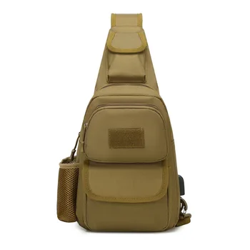 Уличный холщовый рюкзак для путешествий, многофункциональная поясная сумка на плечевом ремне, нагрудная сумка, мужская сумка-слинг через плечо с USB-зарядным устройством.