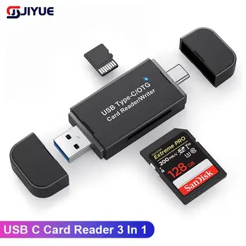 Устройство для чтения SD-карт USB C Card Reader 3 В 1 USB 2.0 3.0 SD Smart Memory Card Reader Type C OTG Флэш-накопитель Cardreader Адаптер