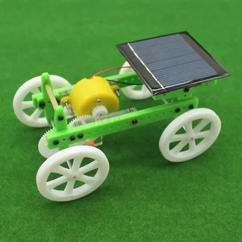 физический солнечный автомобиль с зеленой полосой, модель для научных экспериментов, студенческая научно-техническая штуковина, сборка своими руками