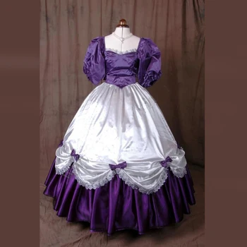 Фиолетово-белое бальное платье принцессы, ретро-платье в викторианском стиле рококо, платье для женщин, девушки, Хэллоуин, Рождество, ретро-вечеринка, вечернее платье