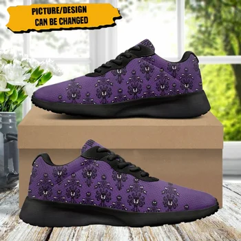 Фиолетовые женские кроссовки для бега с рисунком ужасного призрака, уютные мягкие кроссовки, прочные подростковые кроссовки для спортзала, принт по запросу, tenis masculino
