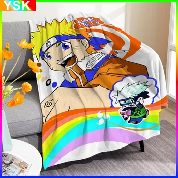 Фланелевое одеяло с принтом из мультфильма аниме Наруто Детское одеяло Одеяло для дивана теплое и удобное