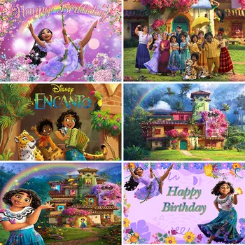 Фон для фотосъемки Disney Encanto, фон для украшения дня рождения девочек в волшебном домике, виниловый реквизит для фотодекора из полиэстера