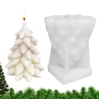 Формы для рождественской елки Силиконовые формы из рождественской смолы для украшения Ароматерапевтических свечей 3D Силиконовая форма для рождественской помадки