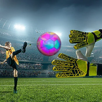 Футбольные мячи с круглой и гладкой поверхностью для игрового процесса Светоотражающие футбольные мячи изысканной ручной работы