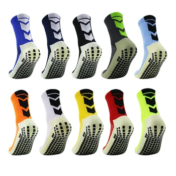 Футбольные нескользящие носки с защитой от скольжения 10 цветов, хлопковые спортивные носки для велоспорта, бега, верховой езды, Размер 38-44