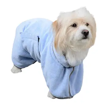 Халат для собак Полотенце халат для домашних животных Быстросохнущий Легкий мягкий, который можно стирать в машине, хорошо впитывающий влагу, пригодный для носки Обертывание из полотенца для собак Маленький