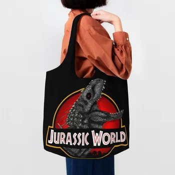 Холщовая хозяйственная сумка Jurassic World Indominus Rex, женская Прочная сумка для покупок из пленки Динозавра большой емкости, сумки для покупок, сумочка