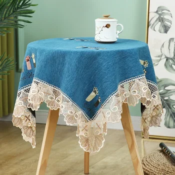 Чайный столик из кружевной синели, Круглый Квадратный Столик, Размер чая Круглый
