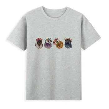 Четыре футболки с милыми совами, новая супер милая женская футболка с короткими рукавами, популярная в Европе A1-65