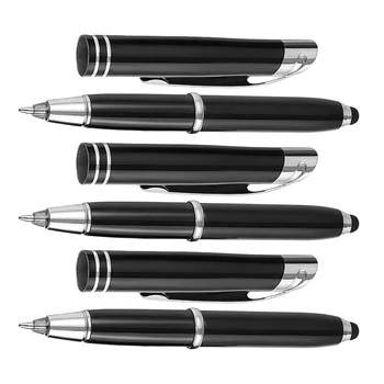 Шариковые ручки с сенсорным экраном 3шт со светодиодной подсветкой, ручки с сенсорным экраном, светящиеся шариковые ручки, металлические ручки