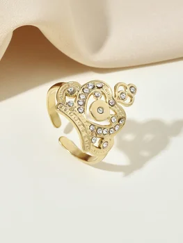 Элегантное женское кольцо с короной, изготовленное из нержавеющей стали, изысканный подарок